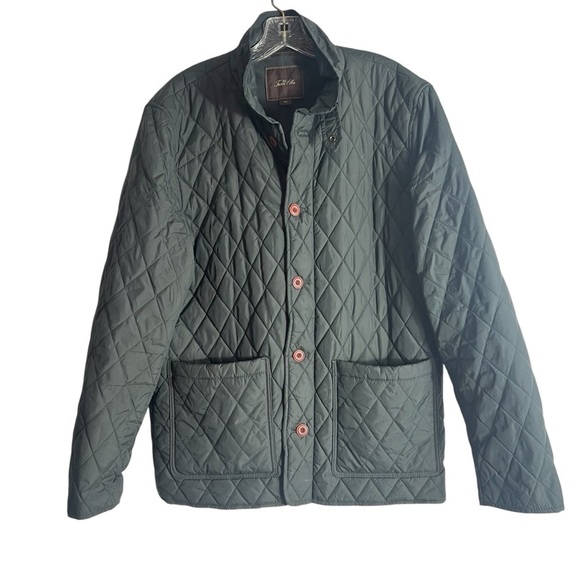 TASSO ELBA Quilted Lightweight Button Down Jacket in Olive Green Size Medium - Picture 1 of 8